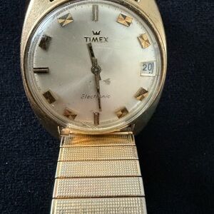 1960s Timex Silver and Gold-Tone Watch with Date